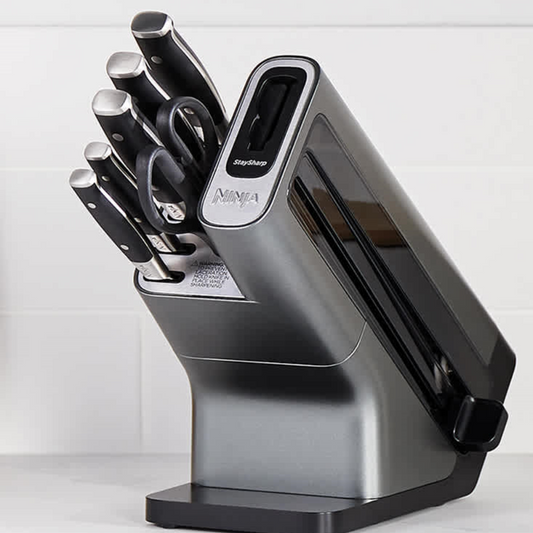 6-Piece Stainless Steel Knife Set with Block