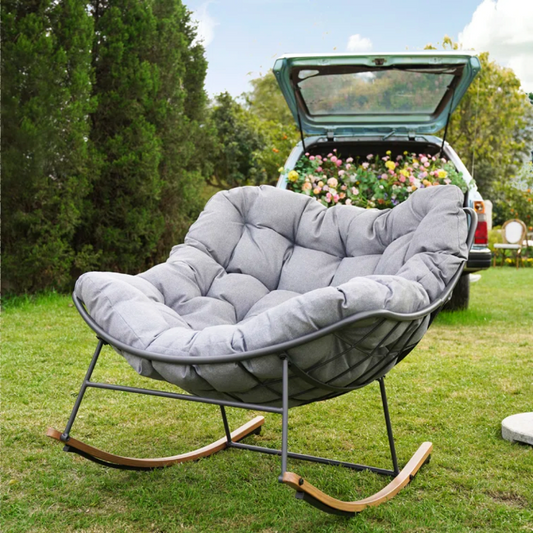 Modern Rocking Chair – Cozy Cushions & Chic Metal Frame for Perfect Relaxation